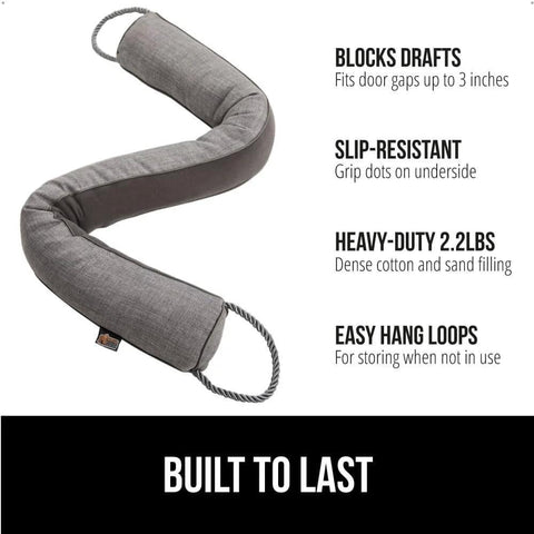 Door Draft Stopper For Bottom Of Doors Fits Gaps Up To 3 Inches, Blocks Cold Air And Noise With Easy Install Weather Stripping Seal