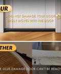 Comparison of Beefy 36 Inch Door Draft Stopper With 2 Inch Diameter Foam Core and competitor's product installed at door bottom