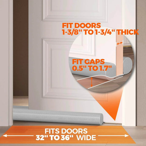 Door Draft Stopper And Sweep No Fuss Adjustable Fit Weather Stripping And Noise Blocker For Windows And Doors Large Sponge Seal