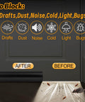 Beefy 36 Inch Door Draft Stopper With 2 Inch Diameter Foam Core Covers 0.5 To 1.7 Inch Gaps Heavy Duty Weather Stripping