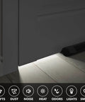 Two Sided Under Door Draft Stopper For Bottom Gap Fits 30 To 36 Inch Wide Doors With Quick Install No Drill No Tape in use