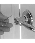 10 Pack Interior Privacy Door Emergency Release Tools for bedrooms and bathrooms shown with chrome door knob and access hole.