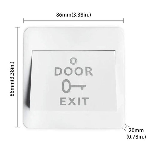 Door exit button for Auto Swing Door Opener with Remote Control, Push Button Entry, Heavy Duty Door Operator, dimensions shown.