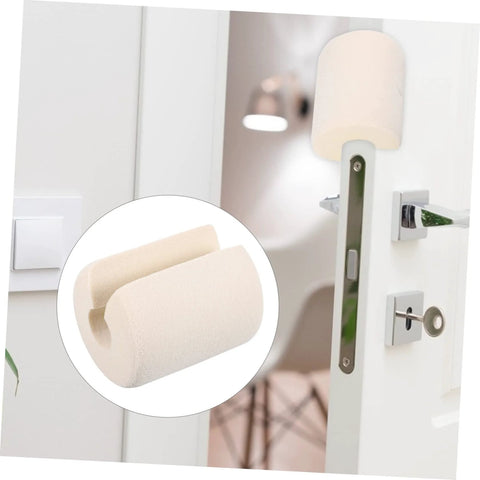 Two Pack Pinch Door Safety Stopper Silencer Set With Finger Protector And Door Guard for home use on white door