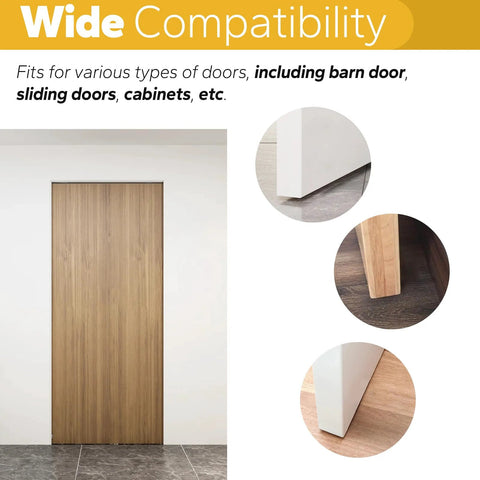 Sliding Barn Door Floor Guide Black Adjustable U Shape Flush Bottom Design Wall Mounted For Doors And Cabinets Suitable For Bypass And Sliding Devices Easy Install Durable Steel Construction