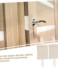 Door Slam Stopper Silencers Set Easy Install No Tools Required No Drilling 3 Pieces Attach To Door Handles in use on wooden door