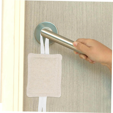Door Slam Stopper Silencers Set Easy Install No Tools Required No Drilling 3 Pieces Attach To Door Handles in use on metal handle