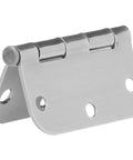 Interior Door Hinge Rounded 3.5 Inch By 3.5 Inch Satin Nickel shown on white background
