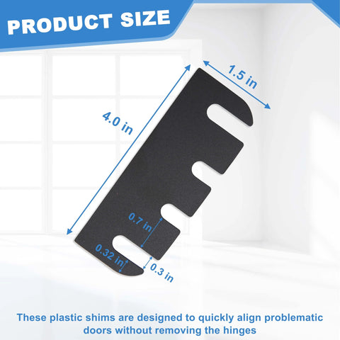 10 Pack Door Hinge Shims For Door Hinge Repair Kit 0.030 Inch Thickness 4 Inch Shims Durable PVC Injection Molded Plastic Easy Installation