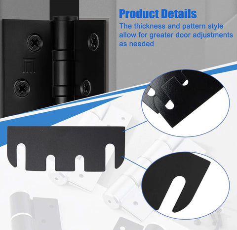 10 Pack Door Hinge Shims For Door Hinge Repair Kit 0.030 Inch Thickness 4 Inch Shims detail with close-up view