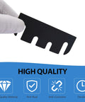 10 Pack Door Hinge Shims For Door Hinge Repair Kit 0.030 Inch Thickness black PVC shim held by gloved hand