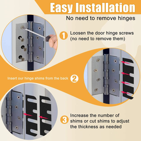 10 Pack 4 Inch Door Hinge Shims 0.040 Inch Thickness installation steps guide