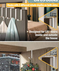 Set of 10 Over the Door Hooks White Two Sided Towel and Coat Hangers Fit 1 3/8 and 1 3/4 Doors with Anti Scratch Felt Pads