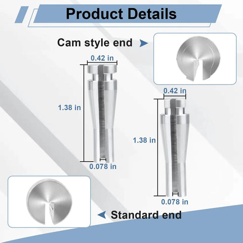 Detailed view of cam style and standard ends in Four-piece door latch cable repair kit delivers fast, tool-free fixes.
