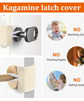 Quiet Close Door Latch Covers Cushioned Pads With Elastic Straps For Noise Reduction And Baby Safety installed on door handles