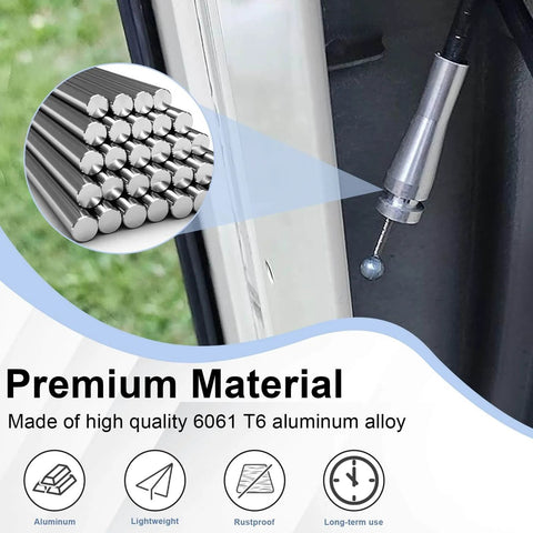 Four-piece door latch cable repair kit delivers fast, tool-free fixes for multiple model years showing aluminum cable material