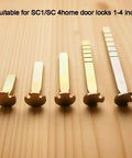 Beefy Thick Door Lock Extension Kit For Deep Doors adjustable deadbolt pieces on wooden surface, fits SC1 SC4 KW1 keyways, 1-4 inch doors