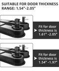Privacy Door Lock Set With Hidden Pull And Recessed Latch, Circular Black Finish, diagram for wooden door fitment, 1.54-2.05 inch