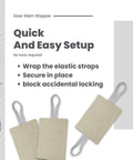 Door Noise Blocker With Elastic Straps Easy Install Latch Cover That Hushes Door Slams For All Doors, 4x3 Inches Thick Fabric