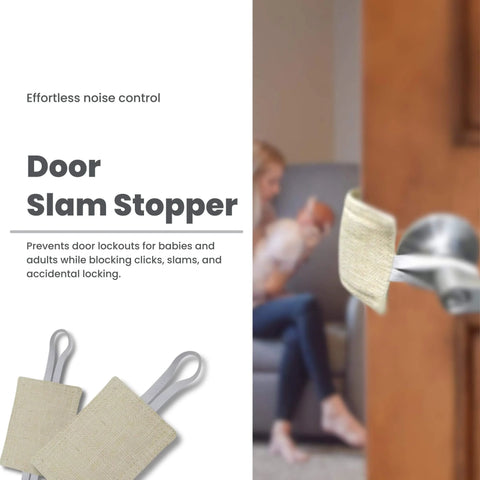 Door Noise Blocker With Elastic Straps Easy Install Latch Cover That Hushes Door Slams For All Doors 4x3 Inches Thick Fabric Silencer