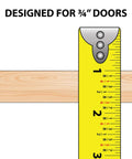 Aluminum Sliding Door Track Kit For Three Quarter Inch Panels, Complete 3 Foot Upper And Lower Track Set illustration with tape measure