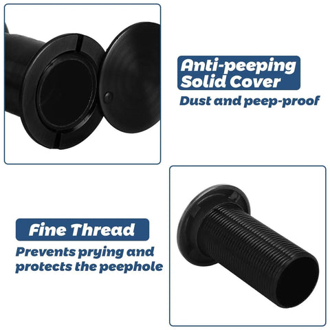 Four Pack Door Peepholes With 1 Inch Drill Bit, 220 Degree Wide View Front Door Cam, heavy duty rotating privacy cover, zinc alloy