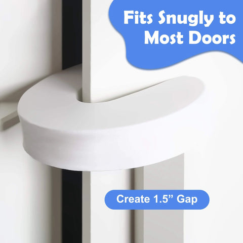 10 Pack Door Pinch Guards For Kids Thick Door Slam Stopper Finger Trap Protector Babyproofing Safety Guards, white EVA foam on door