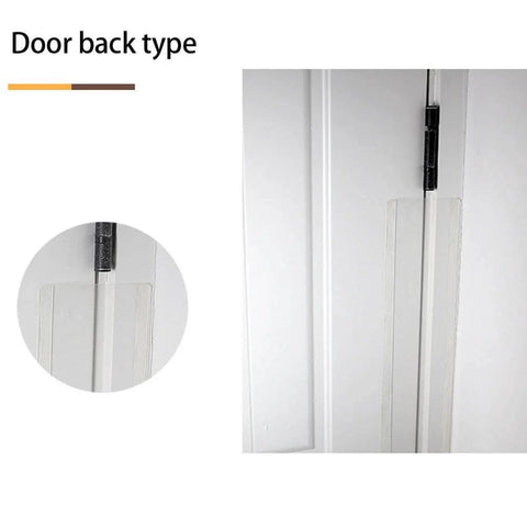 47.2 Inch Roll Door Pinch Guard Safety Stopper for Finger Pinch Prevention installed on door back with hinge close-up