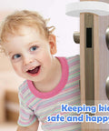 Child near door with 10 Pack Door Pinch Guards For Kids Thick Door Slam Stopper Finger Trap Protector Babyproofing Safety Guards
