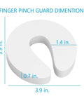 Door Pinch Guard Baby Door Stopper 6 Pack Soft Foam Keeps Tiny Fingers Safe and Doors From Slamming, dimensions labeled.