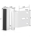 Door Reinforcement Lock With 800 Lbs Of Force Resistance White Alloy Door Lock For Kids Safety Easy To Install Prevents Unauthorized Entry
