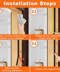 Installation steps for Black Rubber Weather Stripping Door Seal Strip, D Shape Door Weather Seal Strip, with self-adhesive backing.