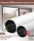 Comparison of two sliding door bars with one-inch diameter, highlighting "Sliding Door Security Bar, 17-50 inch Adjustable Patio Door Security bar with Rubber Tips Apartment Bedroom Bottom of Door Heavy Duty Interior White"