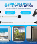 2 In 1 Door Security Bar And Sliding Door Lock Bar Heavy Duty Adjustable Jammer For Apartment Home White 1 Pack