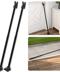 2 In 1 Door Security Bar And Sliding Patio Bar With Interchangeable Caps Heavy Duty Iron Construction Adjustable From 18.25 To 47.5 Inches