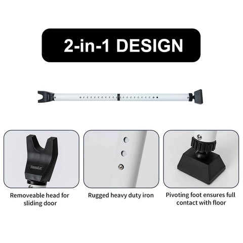 Door Security Bar Adjustable Door Stoppers Sliding Glass Door Security Bar 2 in 1 Heavy Duty Door Jammer components and design.