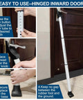 Door Security Bar, Door Stoppers Security bar, heavy duty door lock security door jammer installation on inward hinged door