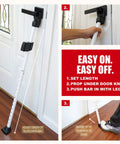 Door Security Bar With Alarm for Enhanced Home Safety showing adjustable installation under door knob
