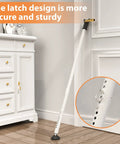 Door Security Bar And Sliding Patio Door Lock Jammer For Patio Doors Windows And Apartments Removable White Security Bar 2 Pack For Home Hotel Room And Travel Adds Extra Protection And Time To Respond, shown installed against a door.