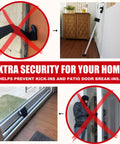 Door Security Bar With Alarm For Enhanced Home Safety 120 dB Loud Alarm 2 In 1 Door Stopper And Sliding Door Jammer Prevent Break Ins