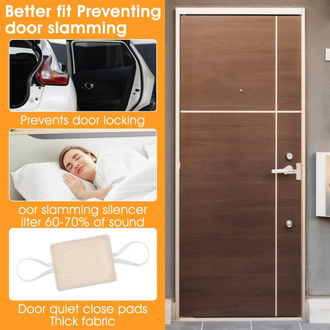 3 Pack Door Silencers For Slamming With Elastic Latch Covers Beige Quiet Door Silencers For Slamming Cutting Down Noise
