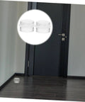 Six Piece Door Silencer And Stopper Sliding Buffer Set for noiseless door closing with transparent silicone wedges in hallway.