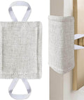 Door Slamming Noise Stopper Cushion For Quiet Doors, Elastic Sides Fit Most Door Sizes, Door Silencer Pad Prevents Slams, Easy Install Nursery Safe Bumper Pad, Noise Reduction Door Latch Cover For Smooth Closings, 4 By 3 Inches.