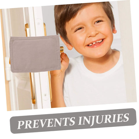Soft door silencers and closers with elastic straps cushion every slam shown on door, preventing injuries for children.