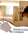 Premium Three Piece Door Silencer Cushion Set With Elastic Straps Anti Slam Door Stopper For Home Use displayed on door handle.