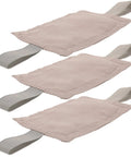 Door Silencer Cushion Set With Elastic Straps Safe Door Stopper For Nursery And Home Use Prevents Slamming And Injuries Versatile Holder For Doors And Furniture Solutions, showing three beige cushions with gray straps
