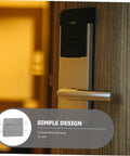 Side view of door with card lock, featuring Experience quiet living with this 2-pack door silencer cushion set that reduces slams in bedrooms, nurseries, and offices; tool-free installation, soft foam protection for doors and walls, durable latch cover for steady, silent closures.