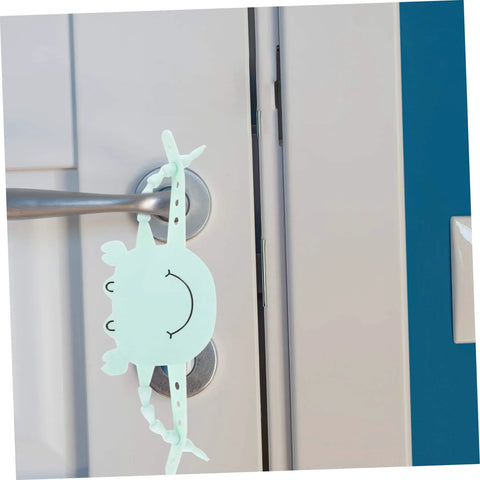 Two-pack door silencers dampen slams for near silent close and finger pinch protection installed on bedroom door handle.