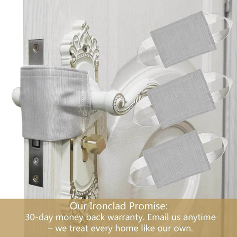 Door Silencer Kit With Baby Proof Latch Covers And Soft Close Cushions That Stops Slams And Accidental Locking, 3 Pack Light Gray