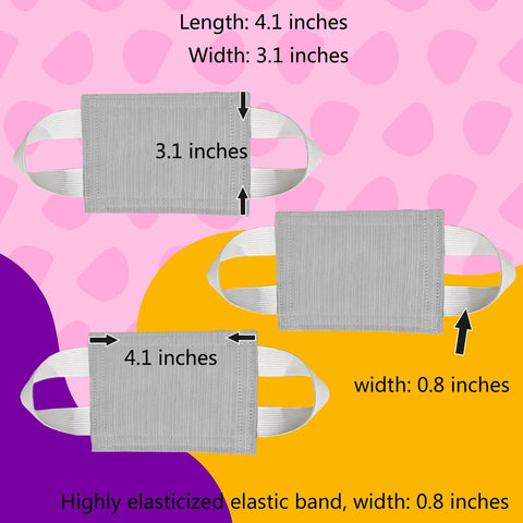 Door Silencer Kit With Baby Proof Latch Covers And Soft Close Cushions That Stops Slams And Accidental Locking, 3-pack light gray, dimensions shown